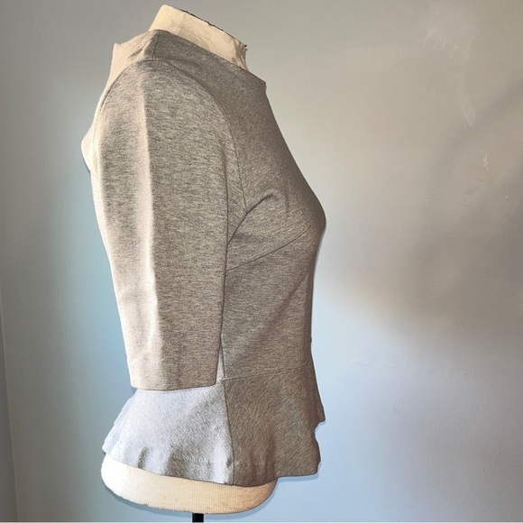 Club Monaco Short Sleeve Grey Peplum Top - Picture 4 of 14